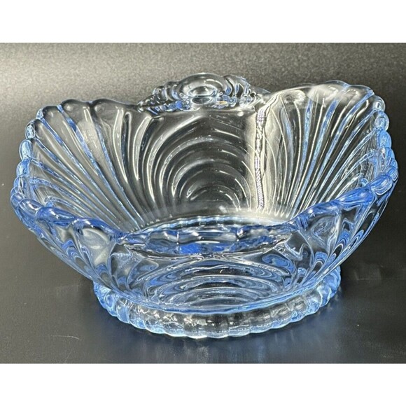 Vintage Cambridge Caprice Moonlight Blue 2 Handled Jam Jelly Glass Dish - Picture 4 of 6